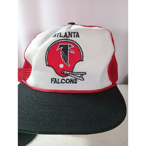 Vintage Atlanta Falcons Trucker Rope Hat 1980s NFL Snapback Mesh Sports Unlimite - Picture 1 of 6